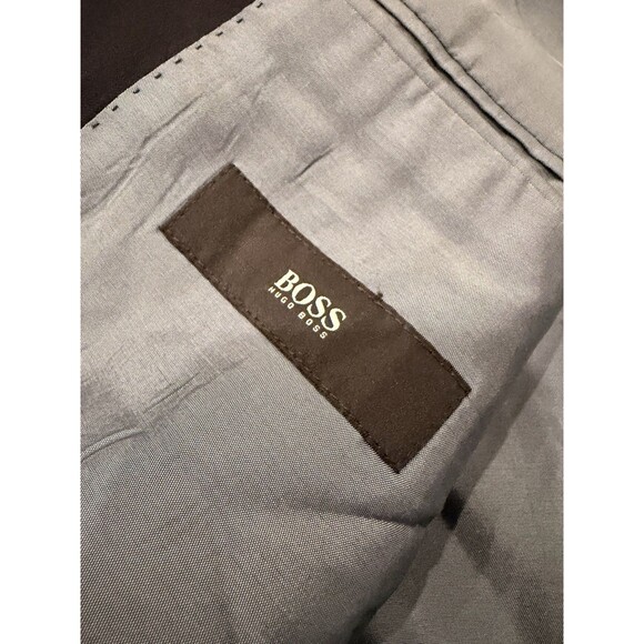 Rare Vtg Hugo Boss Blazer Mens 44R Black Two Button Suit Jacket Classic $700 - Picture 11 of 16
